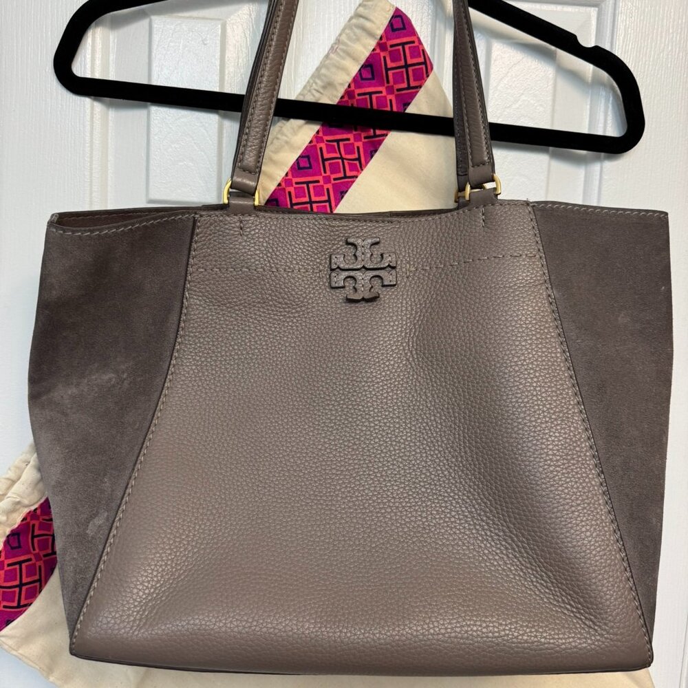 Tory Burch McGraw Large Caryall - Silver Maple